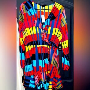 Colorful Express Mini Wrap Dress